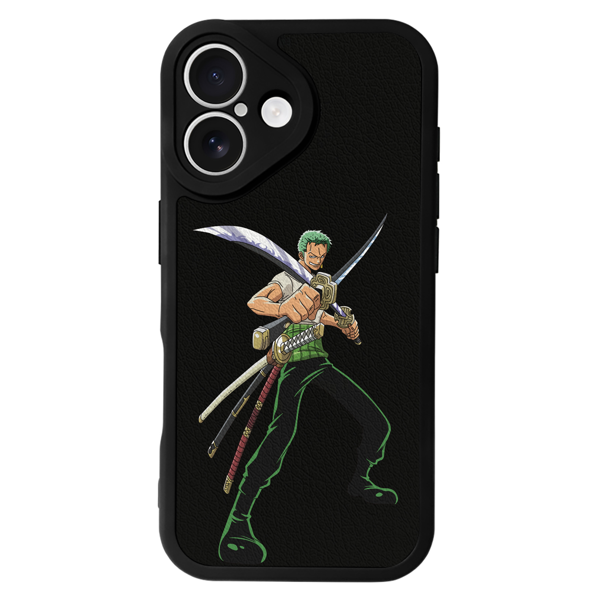 （画像用） ワンピース ロロノア・ゾロ ONE PIECE Roronoa Zoro 【iPhone 16シリーズ対応】シリコンスマホケース（レザー調） 材質：シリコン